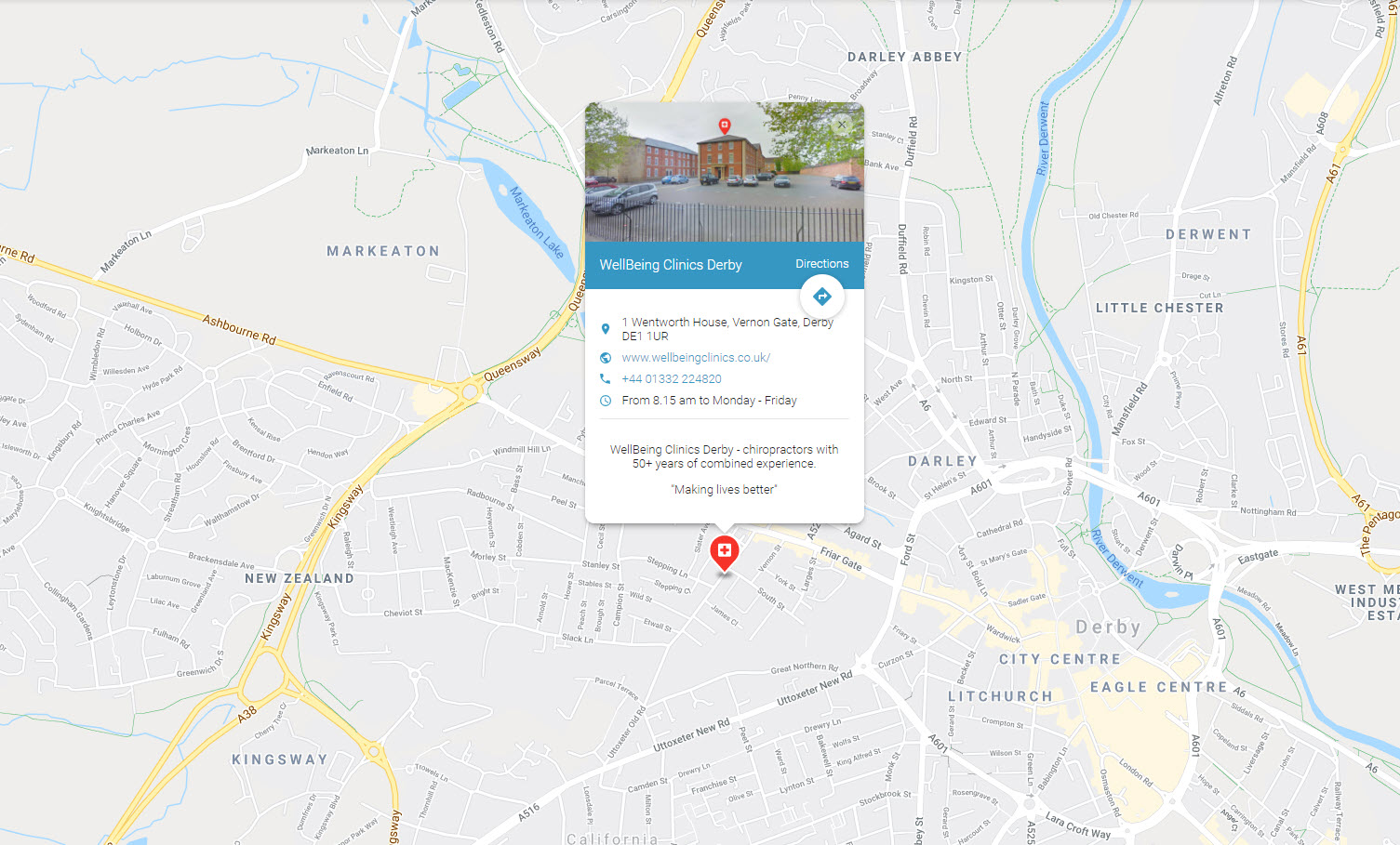 Chiropractors in Derby city centre